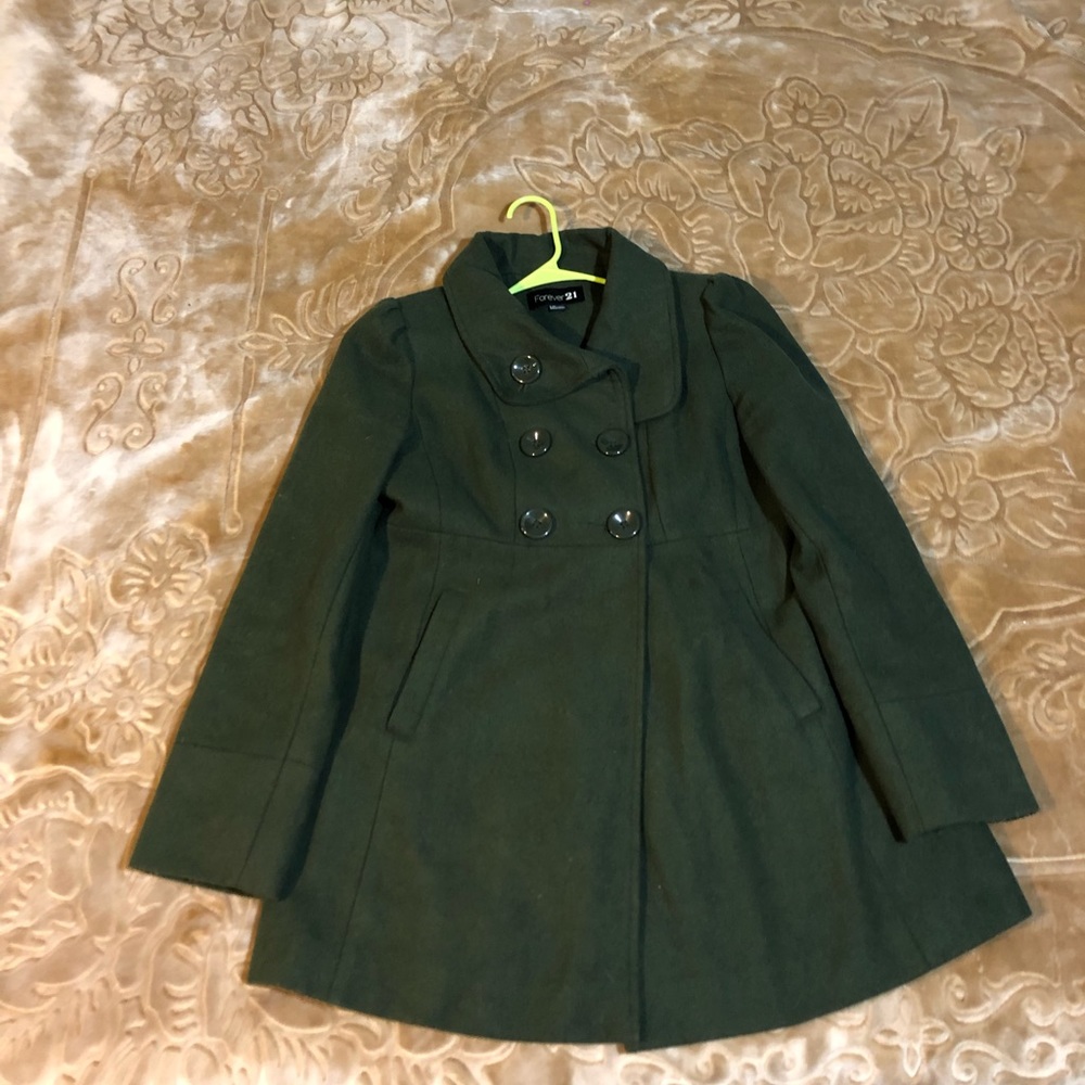 forever 21 womens green trench coat
